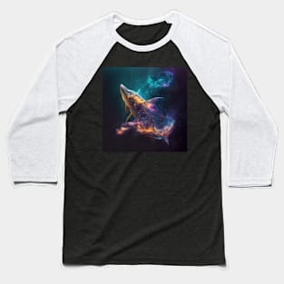 Shark in Space with unique Design Baseball T-Shirt